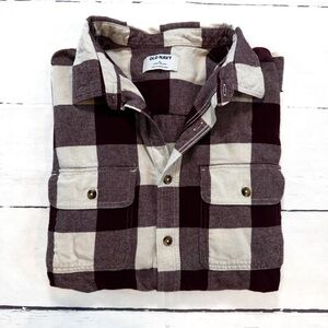 Old Navy Men's Checkered Shirt - Brown and Cream